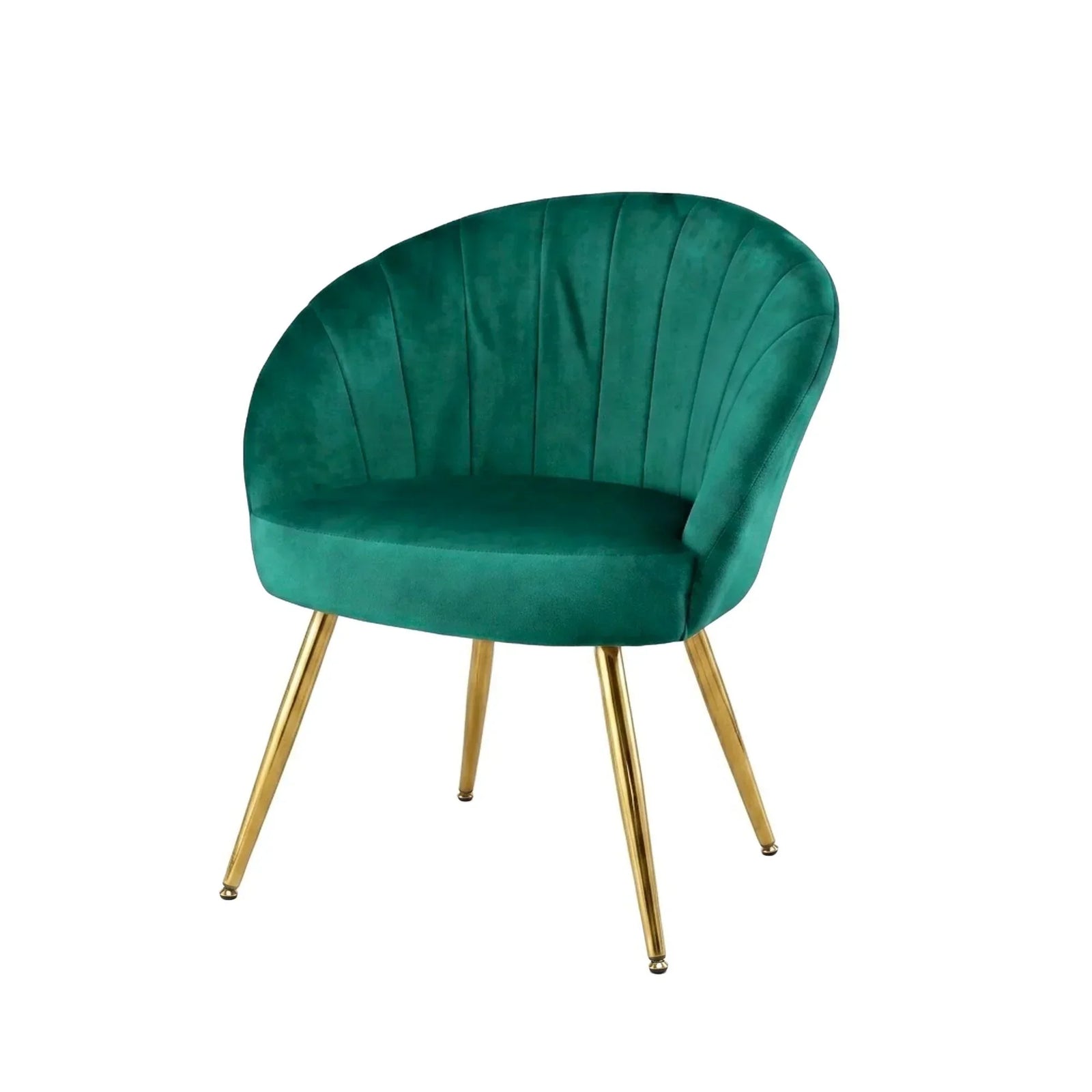 Green Velvet Accent Armchair Eloise Lounge Chair with Gold Legs