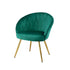 Green Velvet Accent Armchair Eloise Lounge Chair with Gold Legs