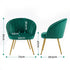 Green Velvet Accent Armchair Eloise Lounge Chair with Gold Legs