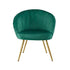 Green Velvet Accent Armchair Eloise Lounge Chair with Gold Legs