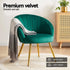 Green Velvet Accent Armchair Eloise Lounge Chair with Gold Legs