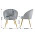 Eloise Armchair – Velvet Upholstery, Gold Splayed Legs, Wide Back, Grey
