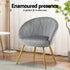 Eloise Armchair – Velvet Upholstery, Gold Splayed Legs, Wide Back, Grey