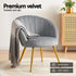 Eloise Armchair – Velvet Upholstery, Gold Splayed Legs, Wide Back, Grey