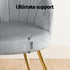 Eloise Armchair – Velvet Upholstery, Gold Splayed Legs, Wide Back, Grey