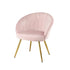 Eloise Armchair – Velvet Accent Chair, Wide Back, Gold Legs, Pink