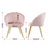 Eloise Armchair – Velvet Accent Chair, Wide Back, Gold Legs, Pink