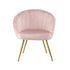 Eloise Armchair – Velvet Accent Chair, Wide Back, Gold Legs, Pink