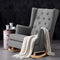 Rocking Chair Armchair Linen Fabric Grey Gaia
