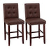 Artiss 2x Bar Stools Kitchen Dining Chairs Counter PU Leather Wooden Ada Brown