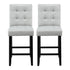 Artiss 2x Bar Stools Kitchen Dining Chairs Counter Fabric Stool Wooden Ada Grey
