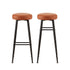 Artiss 2x Bar Stools Kitchen Dining Chairs Counter Round PU Leather Lane Brown