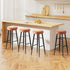 Artiss 4x Bar Stools Kitchen Dining Chairs Counter Round PU leather Lane Brown