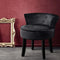 Velvet Vanity Stool Dressing Chair Button Tufted Black Makeup Seat