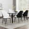 Set of 4 PU Leather Dining Chairs Beige Black Steel Legs Kitchen Seating