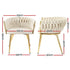 1 Artiss Dining Chair Velvet Armchair Beige