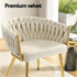 1 Set of 4  Dining Chairs Velvet Armchair Beige