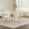 Set of 4 Velvet Dining Chairs Beige Armchair Steel Legs