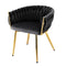 Artiss 1x Dining Chair Armchair Cafe Kitchen Lounge Chairs Velvet Weaving Black
