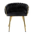 Artiss 1x Dining Chair Armchair Cafe Kitchen Lounge Chairs Velvet Weaving Black