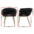 1 Set of 2 Artiss Dining Chairs Velvet Armchair Black