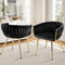 Artiss Set of 2 Velvet Dining Chairs Black Armchair Steel Legs