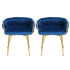 1 Set of 2 Artiss Dining Chairs Velvet Weaving Armchair Blue