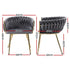 1 Set of 2 Artiss Dining Chairs Velvet Armchair Grey