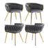 1 Set of 4 Artiss Dining Chairs Velvet Armchair Grey