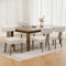 Set of 4 Linen Fabric Dining Chairs Beige Rubber Wood Frame Kitchen Seats