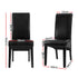 Artiss Dining Chairs Set of 2 Leather Parsons Chair Black