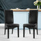 Dining Chairs Set of 2 PU Leather Parsons Chair Black