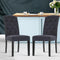 Artiss 2x Dining Chairs Linen Tufted Wooden Frame Dark Grey Set