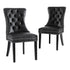 1 Set of 2 Artiss Dining Chairs Black Leather