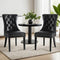 Artiss Set of 2 Dining Chairs Black PU Leather Tufted Upholstered