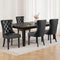 Artiss Set of 4 Black PU Leather Dining Chairs Button Tufted Rubberwood