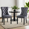 Artiss Set of 2 Dining Chairs Grey Velvet Tufted Upholstered Seats