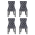 1 Set of 4 Artiss Dining Chairs Grey Velvet