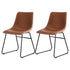 Artiss 2x Dining Chairs Retro PU Leather Kitchen Lounge Cafe Accent Chair Brown