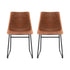 Artiss 2x Dining Chairs Retro PU Leather Kitchen Lounge Cafe Accent Chair Brown