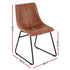 Artiss 4x Dining Chairs Retro PU Leather Kitchen Lounge Cafe Accent Chair Brown
