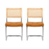 Artiss Dining Chairs Set of 2 PU Leather Rattan Cantilever Brown