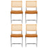 Artiss Dining Chairs Set of 4 PU Leather Rattan Cantilever Brown