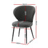 Artiss 2x Dining Chairs Sherpa Boucle Wing Back Grey