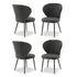 Artiss 4x Dining Chairs Sherpa Boucle Wing Back Grey