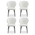 Artiss 4x Dining Chairs Sherpa Boucle Wing Back White