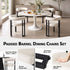 Dining Chairs Set of 2 Velvet Upholstered Barrel Chairs with Curved Armrests & Back Beige