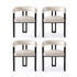 Dining Chairs Set of 4 Velvet Upholstered Barrel Chairs with Curved Armrests & Back Beige
