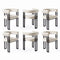 Dining Chairs Set of 6 Velvet Upholstered Barrel Chairs with Curved Armrests & Back Beige