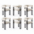 Dining Chairs Set of 6 Velvet Upholstered Barrel Chairs with Curved Armrests & Back Beige